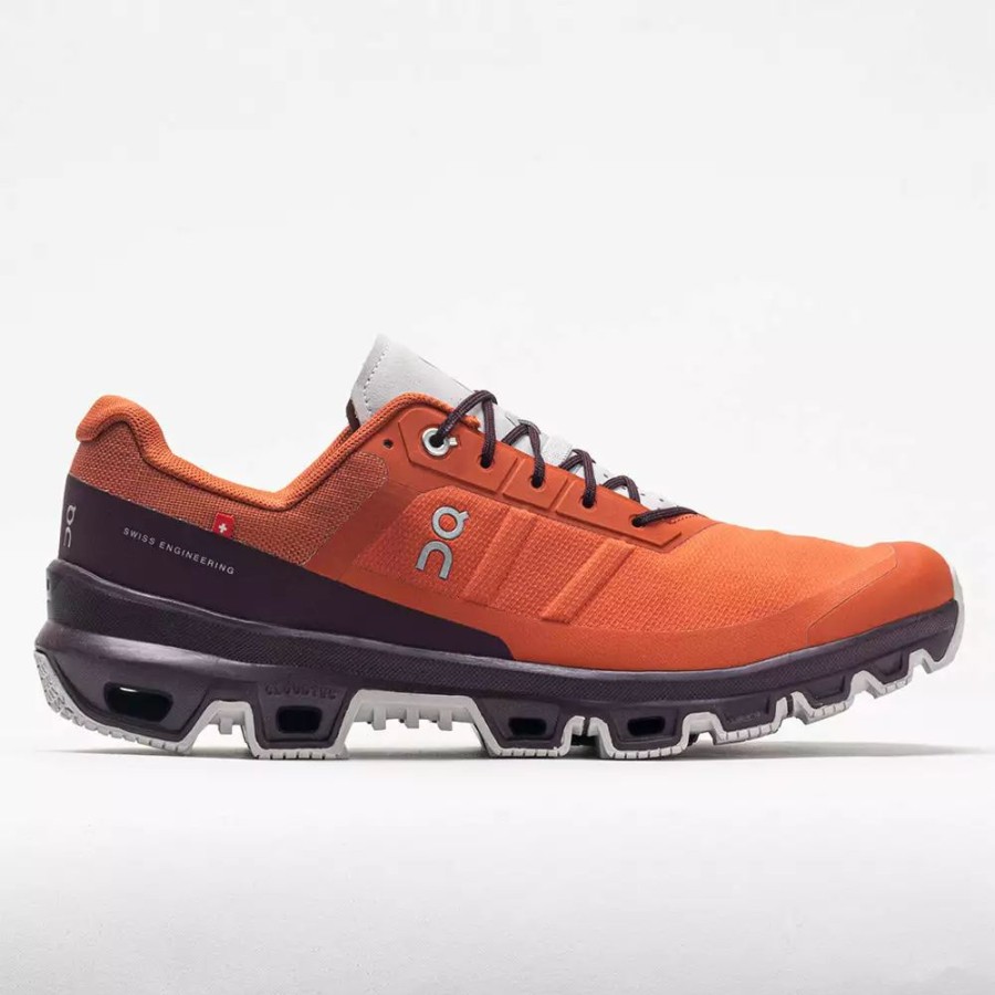 Trail Running Shoes * | On Running On Cloudventure Men'S Flare/Mulberry