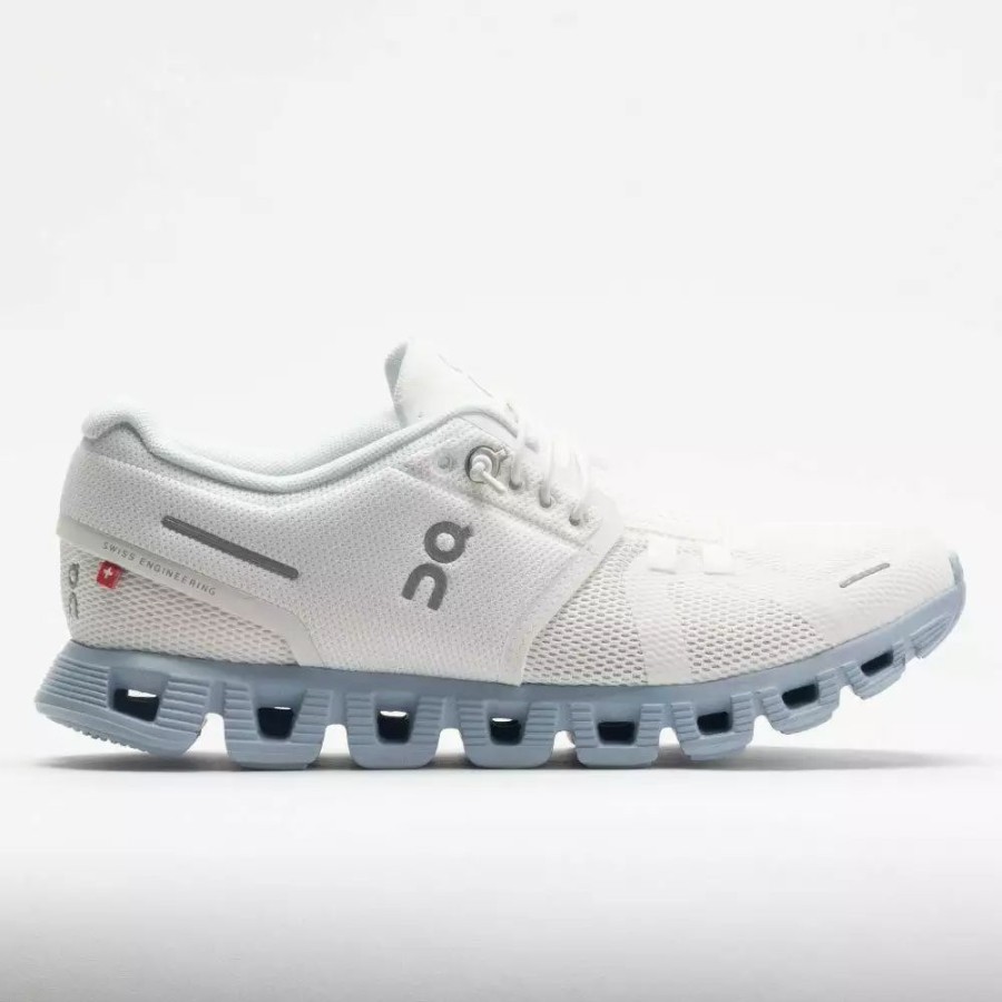 Running Shoes * | On Running On Cloud 5 Women'S White/Chambray