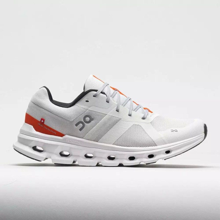 Running Shoes * | On Running On Cloudrunner Men'S Undyed White/Flame